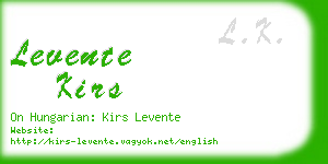 levente kirs business card